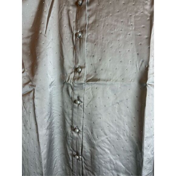 Silver Rhinestone button up shirt long sleeve - Picture 7 of 10